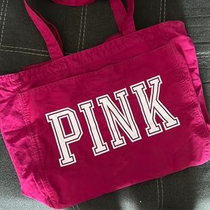VS pink canvas tote